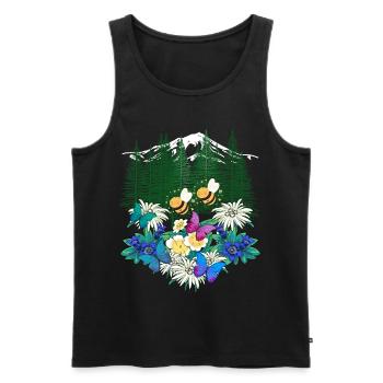 Forest Nature Spring Bee Bees Bumblebee - Men's Premium Organic Tank Top - black - Front - AI Model Male 178 light (178cm)