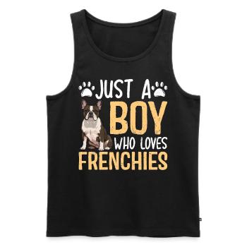 Juste un garçon qui aime les Frenchies - Débardeur bio Premium Homme - noir - Devant - Michal (187cm)