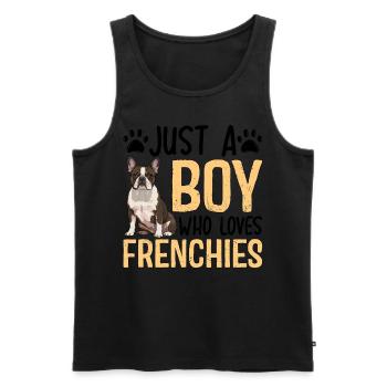 Juste un garçon qui aime les Frenchies - Débardeur bio Premium Homme - noir - Devant - Michal (187cm)