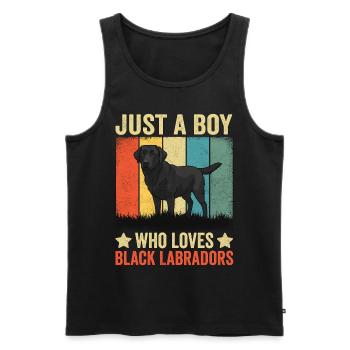 Just A Boy Who Loves Black Labradors - Männer Premium Bio Tank Top - Schwarz - Vorne - Michal (187cm)
