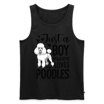 Just A Boy Who Loves Poodles - Männer Premium Bio Tank Top - Schwarz - Vorne - Michal (187cm)