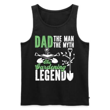 Amoureux des plantes Jardinage Papa Papa Le - Débardeur bio Premium Homme - noir - Devant - Michal (187cm)