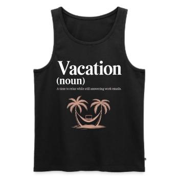 Urlaub (nom) – détente avec des e-mails professionnels - Débardeur bio Premium Homme - noir - Devant - Michal (187cm)