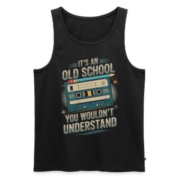 Retro Mixtape – Oldschool Nostalgie für Musikfans - Männer Premium Bio Tank Top - Schwarz - Vorne - AI Model Male 178 light (178cm)