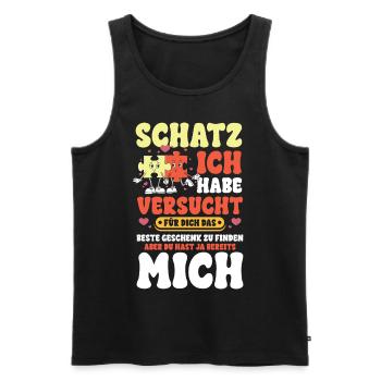 Schatz das beste Geschenk - Männer Premium Bio Tank Top - Schwarz - Vorne - AI Model Male 178 light (178cm)