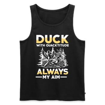 Duck hunters shoot heavier loads flag - Men's Premium Organic Tank Top - black - Front - AI Model Male 178 light (178cm)