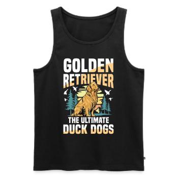 Golden Retriever : les chiens de chasse au canard par excellence - Débardeur bio Premium Homme - noir - Devant - Michal (187cm)