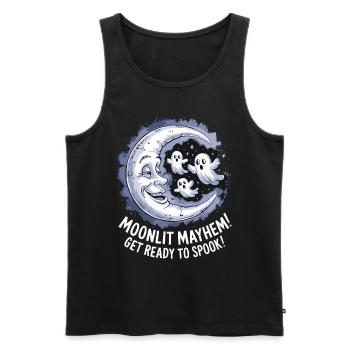 Moonlight Chaos Ghosts Ready for Haunting - Men's Premium Organic Tank Top - black - Front - AI Model Male 178 light (178cm)