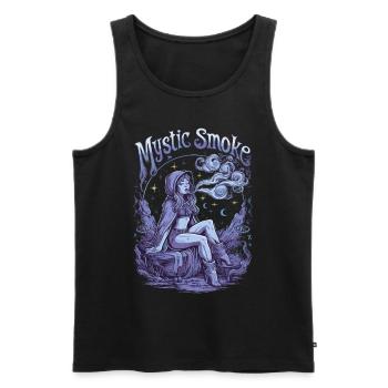 Femme Mystique Avec De La Fumée Dans Un Monde Fantastique Plein De - Débardeur bio Premium Homme - noir - Devant - Michal (187cm)