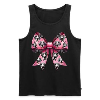 Coquette Bow Great Dane Dog Mom Pattern - Men's Premium Organic Tank Top - black - Front - AI Model Male 178 light (178cm)