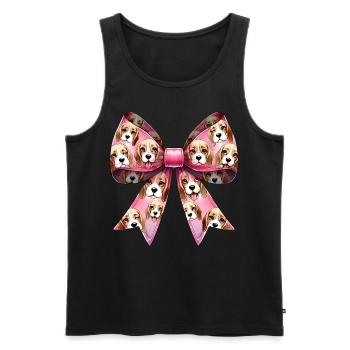 Coquette Bow Beagle Dog Mom Pattern Pink - Men's Premium Organic Tank Top - black - Front - Michal (187cm)