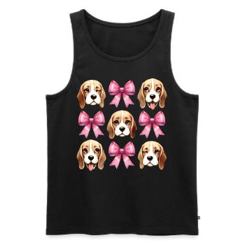 Coquette Schleife Beagle Hund Mama Rosa Band - Männer Premium Bio Tank Top - Schwarz - Vorne - AI Model Male 178 light (178cm)