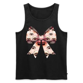 Coquette Bow Pekingese Dog Mom Pattern - Men's Premium Organic Tank Top - black - Front - Michal (187cm)