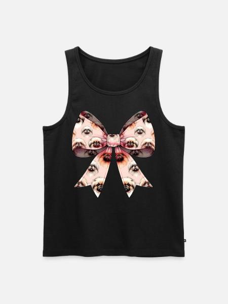 Coquette Schleife Pekingese Hundemutter Muster - Männer Premium Bio Tank Top - Schwarz