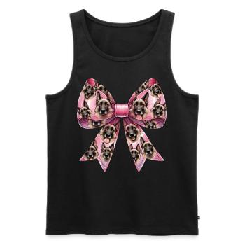Coquette Bow Belgian Malinois Dog Mom Pattern - Men's Premium Organic Tank Top - black - Front - Michal (187cm)