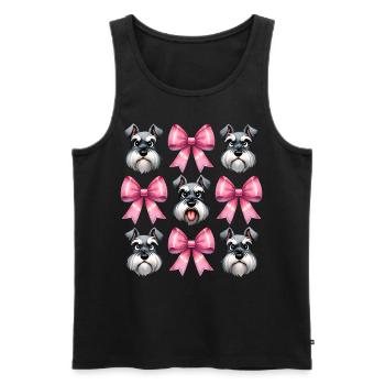 Coquette Bow Schnauzer Dog Mom Pink - Men's Premium Organic Tank Top - black - Front - Michal (187cm)