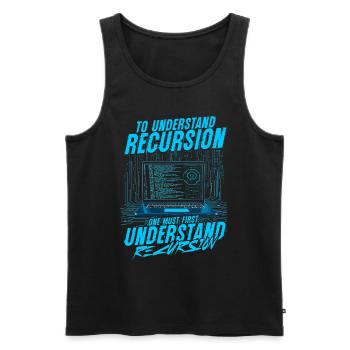 Informatiker Recursion - Männer Premium Bio Tank Top - Schwarz - Vorne - Michal (187cm)