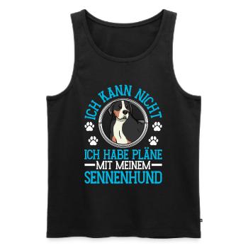 Mountain Dog Plans with Swiss Mountain Dog - Men's Premium Organic Tank Top - black - Front - Michal (187cm)