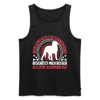 Mountain Dog protects me Appenzeller Mountain Dog - Men's Premium Organic Tank Top - black - Front - Michal (187cm)