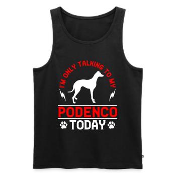 Podenco Windhund Rede nur mit Podenco - Männer Premium Bio Tank Top - Schwarz - Vorne - AI Model Male 178 light (178cm)