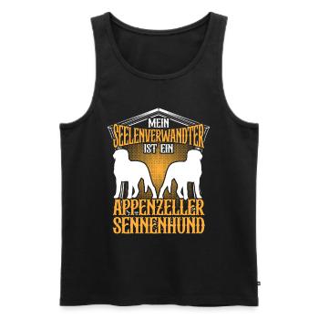 Appenzeller Mountain Dog is my soul mate - Men's Premium Organic Tank Top - black - Front - Michal (187cm)