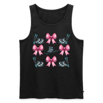 Coquette Bogen Skifahren Ski Mom Mütter Tag rosa - Männer Premium Bio Tank Top - Schwarz - Vorne - AI Model Male 178 light (178cm)