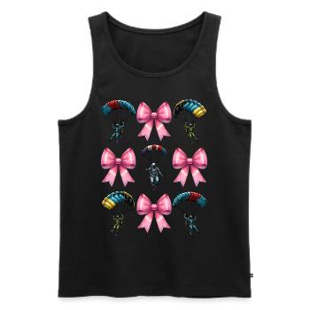Coquette Bow Parachutisme - Débardeur bio Premium Homme - noir - Devant - AI Model Male 178 light (178cm)