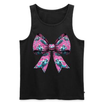 Coquette Bow Plongée Mom Diver Motif Rose - Débardeur bio Premium Homme - noir - Devant - Michal (187cm)