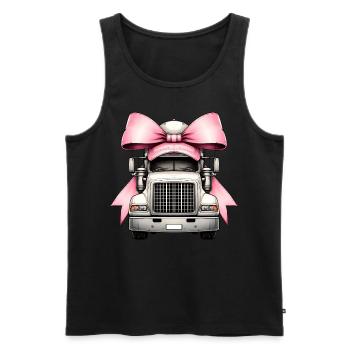 Coquette Bow Trucker Truck Driver Mom Ribbon - Men's Premium Organic Tank Top - black - Front - Michal (187cm)
