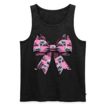 Coquette Bow Trucker Truck Driver Pattern Pink - Men's Premium Organic Tank Top - black - Front - Michal (187cm)