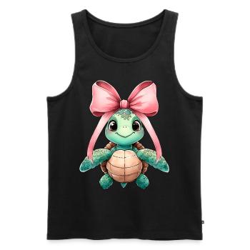 Coquette Bogen Schildkröte Meeresschildkröte - Männer Premium Bio Tank Top - Schwarz - Vorne - AI Model Male 178 light (178cm)