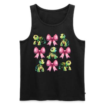 Coquette Bogen Schildkröte Meeresschildkröte - Männer Premium Bio Tank Top - Schwarz - Vorne - AI Model Male 178 light (178cm)