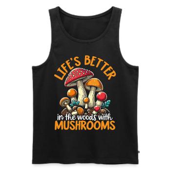 Cueilleurs de champignons Cueilleurs de champignons Cueilleurs de champignons Cueilleurs de champignons - Débardeur bio Premium Homme - noir - Devant - AI Model Male 178 light (178cm)
