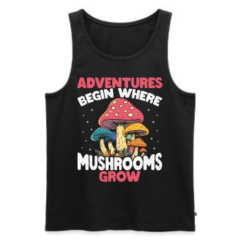 Cueilleurs de champignons Cueilleurs de champignons Cueilleurs de champignons Cueilleurs de champignons - Débardeur bio Premium Homme - noir - Devant - AI Model Male 178 light (178cm)