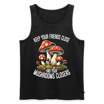Cueilleurs de champignons Cueilleurs de champignons Cueilleurs de champignons Cueilleurs de champignons - Débardeur bio Premium Homme - noir - Devant - AI Model Male 178 light (178cm)