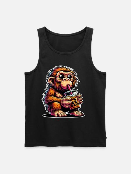 Neanderthal Bubble Tea - Men's Premium Organic Tank Top - black