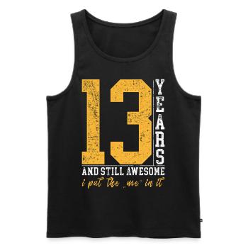 13 ans d’anniversaire cadeau enfants garçon fille - Débardeur bio Premium Homme - noir - Devant - Michal (187cm)