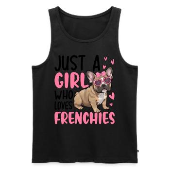 Juste une fille qui aime les Frenchies - Débardeur bio Premium Homme - noir - Devant - Michal (187cm)