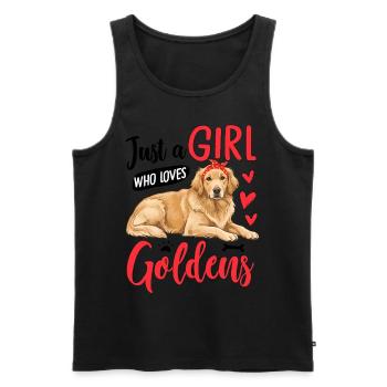 Just A Girl Who Loves Goldens - Men's Premium Organic Tank Top - black - Front - Michal (187cm)