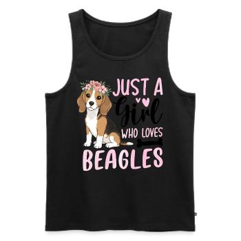 Just A Girl Who Loves Beagles - Männer Premium Bio Tank Top - Schwarz - Vorne - Michal (187cm)