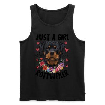 Just A Girl Who Loves Rottweiler - Männer Premium Bio Tank Top - Schwarz - Vorne - Michal (187cm)