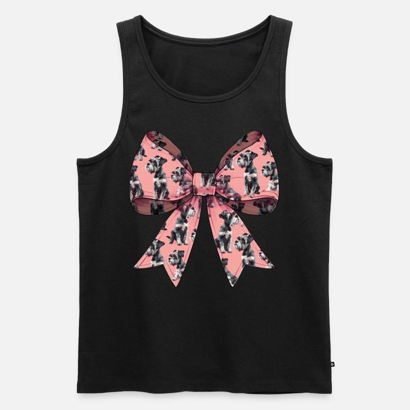 Coquette Schleife Schnauzer Hundemutter Muster - Männer Premium Bio Tank Top - Schwarz
