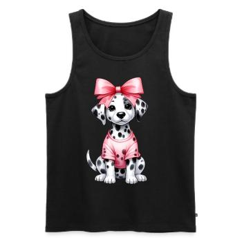 Coquette Bow Dalmatian Dog Mom Pink - Men's Premium Organic Tank Top - black - Front - Michal (187cm)