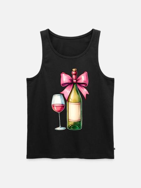 Coquette Bow Wine Drinker Pink - Men's Premium Organic Tank Top - black