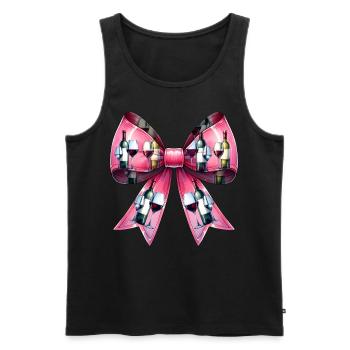 Coquette Bow Wine Drinker Pink - Men's Premium Organic Tank Top - black - Front - Michal (187cm)