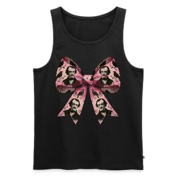 Coquettish Bow Edgar Allan Poe Literature Pink - Men's Premium Organic Tank Top - black - Front - Michal (187cm)