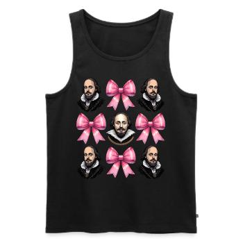 Kokette Schleife Shakespeare Literatur Rosa - Männer Premium Bio Tank Top - Schwarz - Vorne - Michal (187cm)