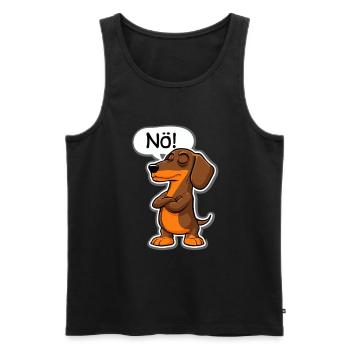Dackel Nö – Charmanter Ausdruck für Dackel - Männer Premium Bio Tank Top - Schwarz - Vorne - AI Model Male 178 light (178cm)
