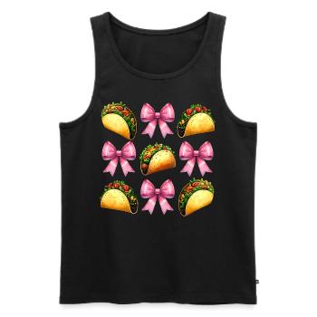 Coquette Bow Tacos Mexikanisches Essen Pink Ribbon - Männer Premium Bio Tank Top - Schwarz - Vorne - Michal (187cm)