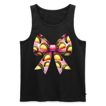 Coquette Schleife Tacos Mexikanisches Essen Muster - Männer Premium Bio Tank Top - Schwarz - Vorne - Michal (187cm)
